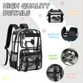 thumbnail image 4 of Dakimoe Clear Backpack for School, PVC Clear Bookbag Heavy Duty Transparent Bookbag for Stadium Events Multiple Pockets See Through Bag for Teens Women, Black, 4 of 9