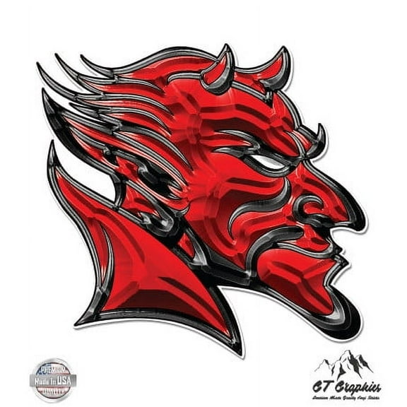 Red Devil - 3" Vinyl Sticker - For Car Laptop I-Pad Phone Helmet Hard Hat - Waterproof Decal