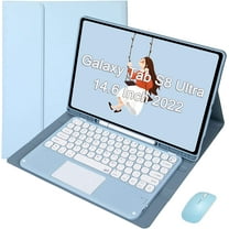 Keyboard Case for Galaxy Tab S8 Ultra 14.6 Inch 2022, Detachable Magnetic BT Touchpad Keyboard with Mouse, Shockproof Slim Protective Leather Cover with S Pen Holder, SM-X900/X906