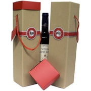 Wine Gift Box x2 (Red) - Reusable Caddy - Easy to Assemble - No Glue Required - Gift Tag Included - Corrugated Design with Round Diamond - Sancerre Collection - EZ Wine Gift Box By Endless Art US