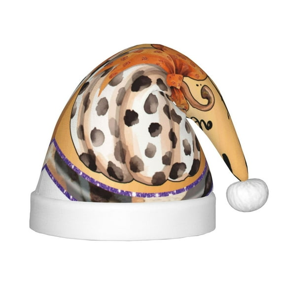 Naloa Fall Farmhouse Pumpkins1 Santa Hat for Kids Baby Christmas Hats,Girls Boys Toddler Plush Xmas Holiday Hat,Luxury Santa Claus Hat