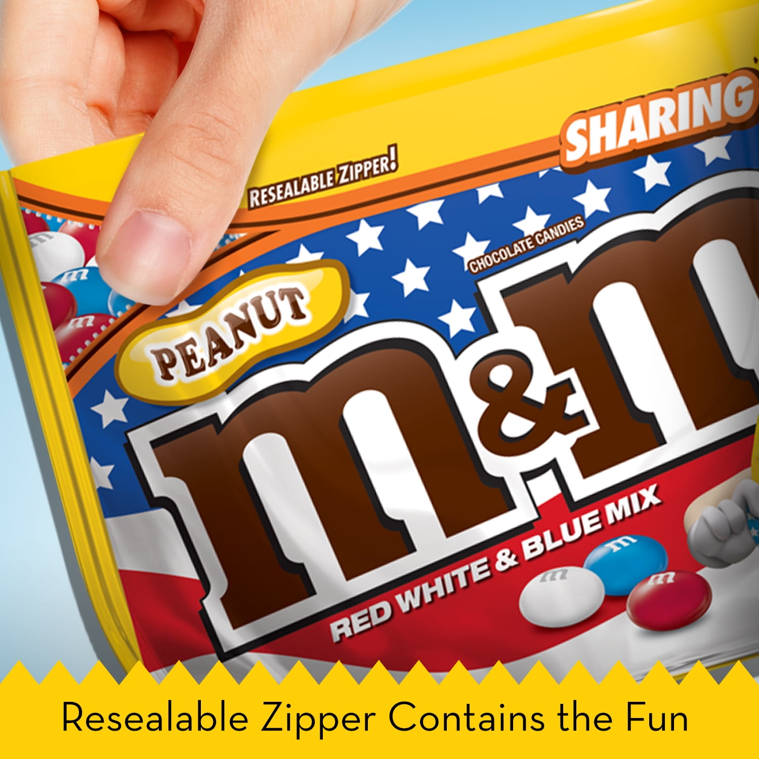 M&M's Red, White & Blue Patriotic Caramel Chocolate Candy, 38