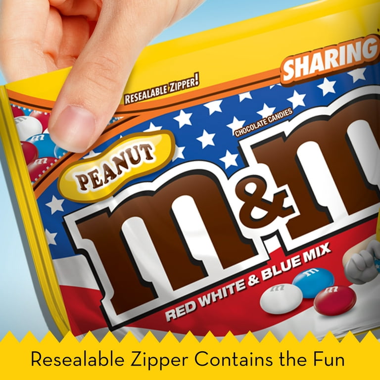 M&M'S Red, White & Blue Peanut Patriotic Chocolate Candy, 10.7-Ounce Share  Size Bag 