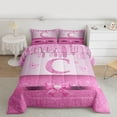 thumbnail image 2 of Manfei Kawaii Bowknot Alphabet C 2pcs Bedding Comforter Set for Female Women Teens,Bling Glitter Splash Twin Comforter Sets,Flying Butterfly Breathable Bedding Set,Dreamy Princess Room Decor, 2 of 8