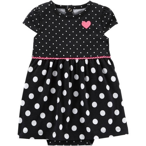 Child of Mine by Carter's Baby Girls Black Dot Dress (36Mos