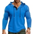thumbnail image 2 of Men's Hooded Top for Daily Casual Wear with Long Sleeve Athletic Performance Design and Practical Drawstring Detail, 2 of 6