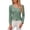 Green, variant on yunLCZ Casual Tops Discounted V Neck Long Sleeved T Shirt Loose Button Top workout form-fitting T-shirts women