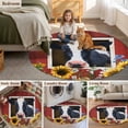 thumbnail image 6 of Area Rug 48in, Red Barn and Farmhouse Milk Cow Floor Carpet Living Room Rug, Farm Animal Retro Sunflower Floral Non-Slip Welcome Mat Indoor Rugs for Bedroom Dining Room, 6 of 9
