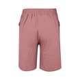 thumbnail image 4 of Women's Cotton Linen Elastic Waist Shorts with Drawstring and Side Pockets, Casual Solid Color Mid-Length Summer Shorts for Daily Wear, Lounge, and Outdoor Activities Rose Gold XL, 4 of 8