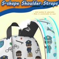 thumbnail image 4 of Police and Thief White Pattern 17" Waterproof Oxford School Backpacks for Teens, S-Shape Padded Straps, for School, Travel, Hiking, Camping, 4 of 4