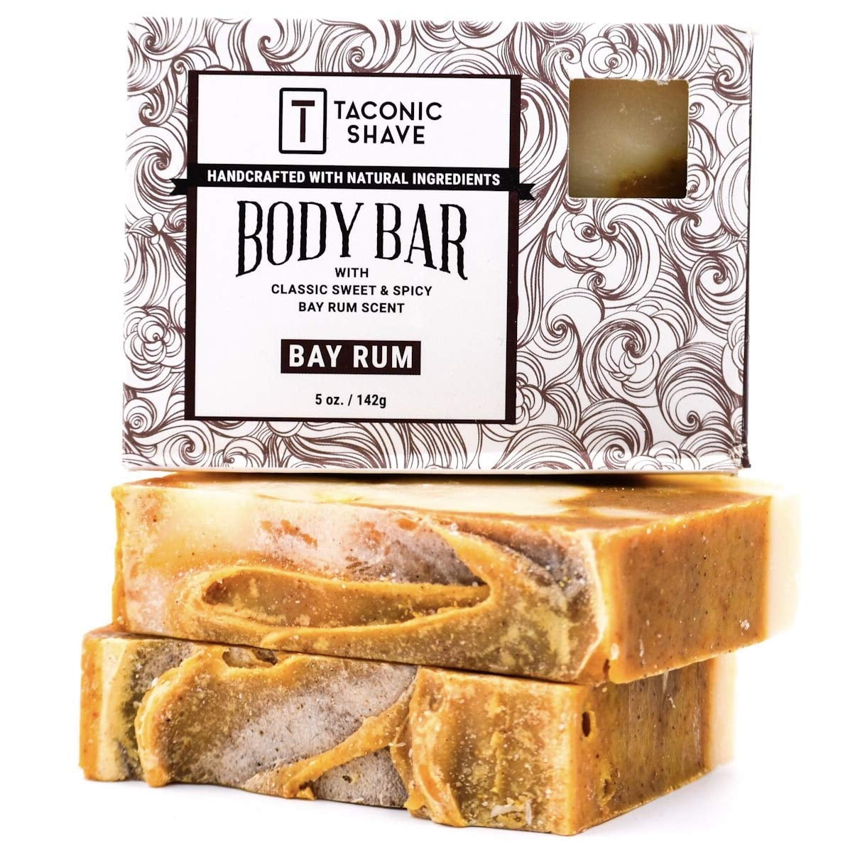 Taconic Shave, Bay Rum Body Bar All Natural Face and Body Soap Bar