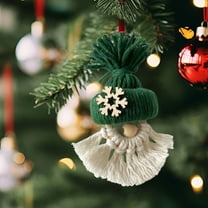 Honmine DIY Macrame Christmas Gnomes Santa Claus Kit, Santa Claus for Christmas Tree Decor Christmas Tree Hanging Gnomes Santa Elf Instructions Included Holiday Decor