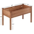 thumbnail image 6 of Raised Beds for Gardening, Outdoor Garden Bed Wooden W/Legs, Above Ground Elevated Flower Shrub Bed wiith Linner, Brown 48 x 24 x 30'', 6 of 7