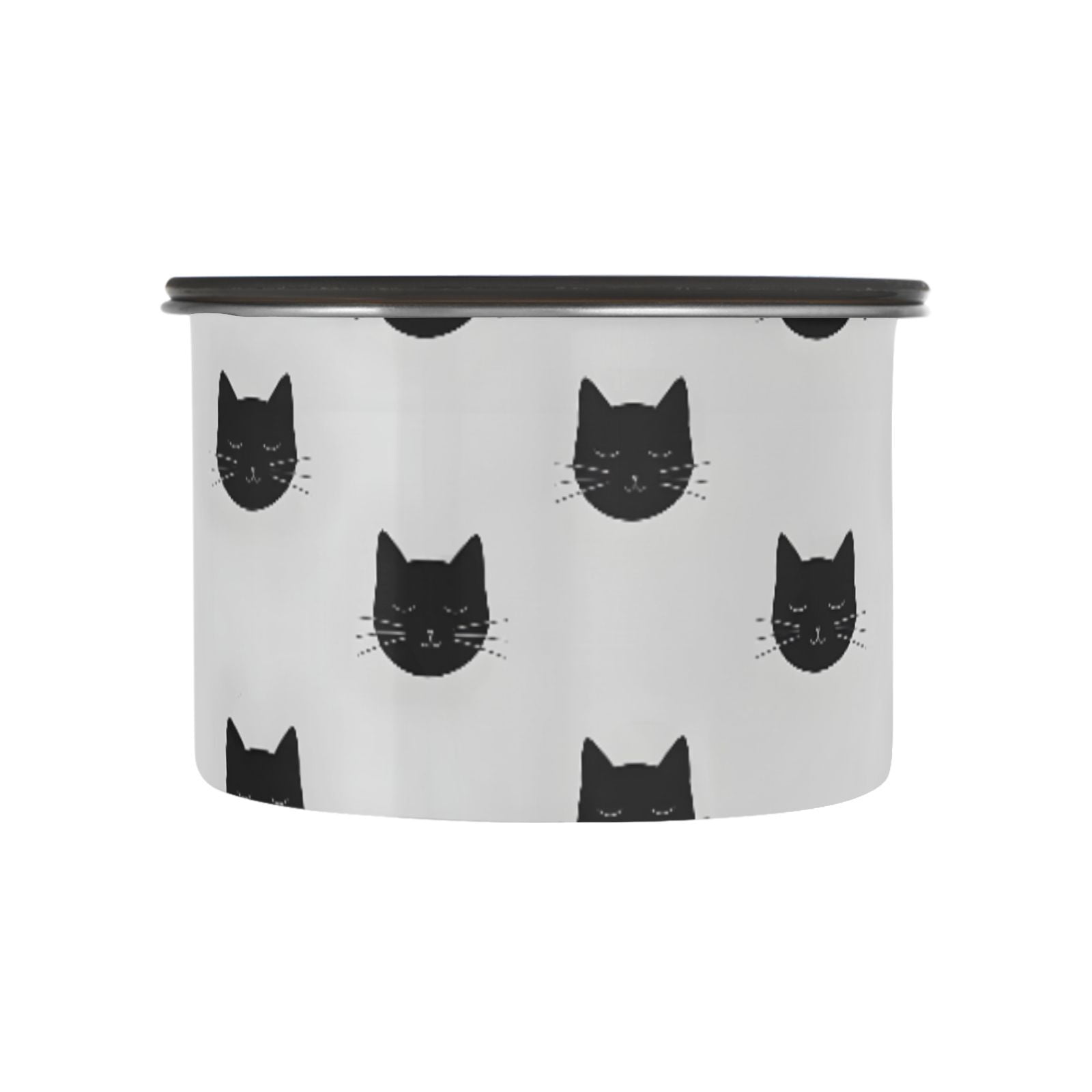 Cat Black Kitten Airtight Coffee Bean Canister 30oz Food Storage Containers with Lids For Gournd, Tea, Sugar, Flour, Rice, Cereal, Candy Cookie Jar