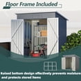 thumbnail image 5 of 6x4 Outdoor Metal Storage Shed with Lockable Door and Floor Frame Galvanized Steel Tool Shed for Garden Lawn Equipment Utility Backyard Organization All Weather Rust Resistant 72L x 48W Inches, 5 of 9