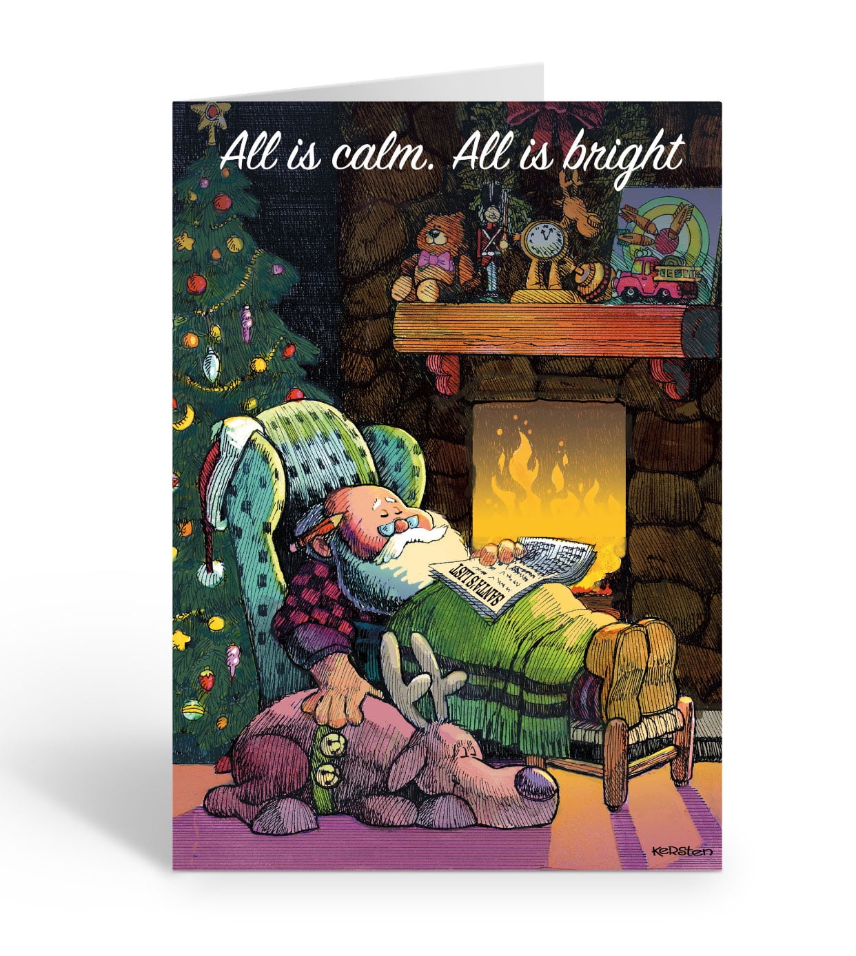 All Is Calm All Is Bright Christmas Card 
