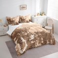 thumbnail image 4 of Manfei Retro Abstract Art 7pcs Bedding Comforter Set for Women, Minimalst Minimalism Queen Bedding Sets, Brown Oil Printing Reversible Queen Sheet Sets, Microfiber Bedroom Decor, 4 of 8