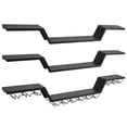 thumbnail image 3 of golytefs 55inch Modern Led Wine Rack Wall Mounted Hanging Large Liquor Shelf for Liquor Bottles with Led Light with Wine Glass Hooks 3-Tier for Home Bar Dining Room Cafe Decorative (Black 140*20cm), 3 of 8