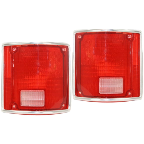 Garage-Pro Tail Light Set Compatible with 1973-1974 Chevrolet Blazer, Fits 1987-1991 Blazer, Fits 1975-1986 C10, Fits 1979-1986 GMC K1500, with Chrome Trim Driver and Passenger Side