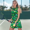 thumbnail image 3 of Yuyamidu 2 Pieces Colorful Lights Womens Tennis Dress with Built in Shorts Green Christmas Sleeveless Golf Dresses Athletic Workout Dress with Pockets Pickleball Outfits Size XL, 3 of 8