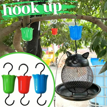Yunuuuoa Hummingbird Feeder Accessory Hook Anti-Drip Moat Durable Outdoor Hanging Hook forFeeders Garden Bird Feeding Solution