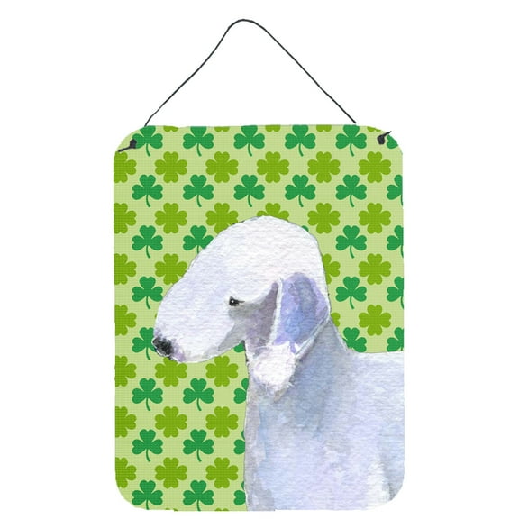 Bedlington Terrier St. Patrick's Day Shamrock Wall or Door Hanging Prints