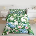 thumbnail image 2 of Homewish Cute Rabbit Full Size Comforter Sets,Pink Flower Blue Hydrangea Bedding Comforter Set,Rustic Animal Bedding Sets For Girls Kids,Breathable Home Decor Reversible,3 Pieces, 2 of 8