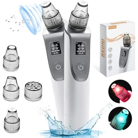 Electric Blackhead Remover Vacuum, Led Display Pore Vacuum for Men Women, 5 Blackhead Remover Extractor Tool Suction Cleaner