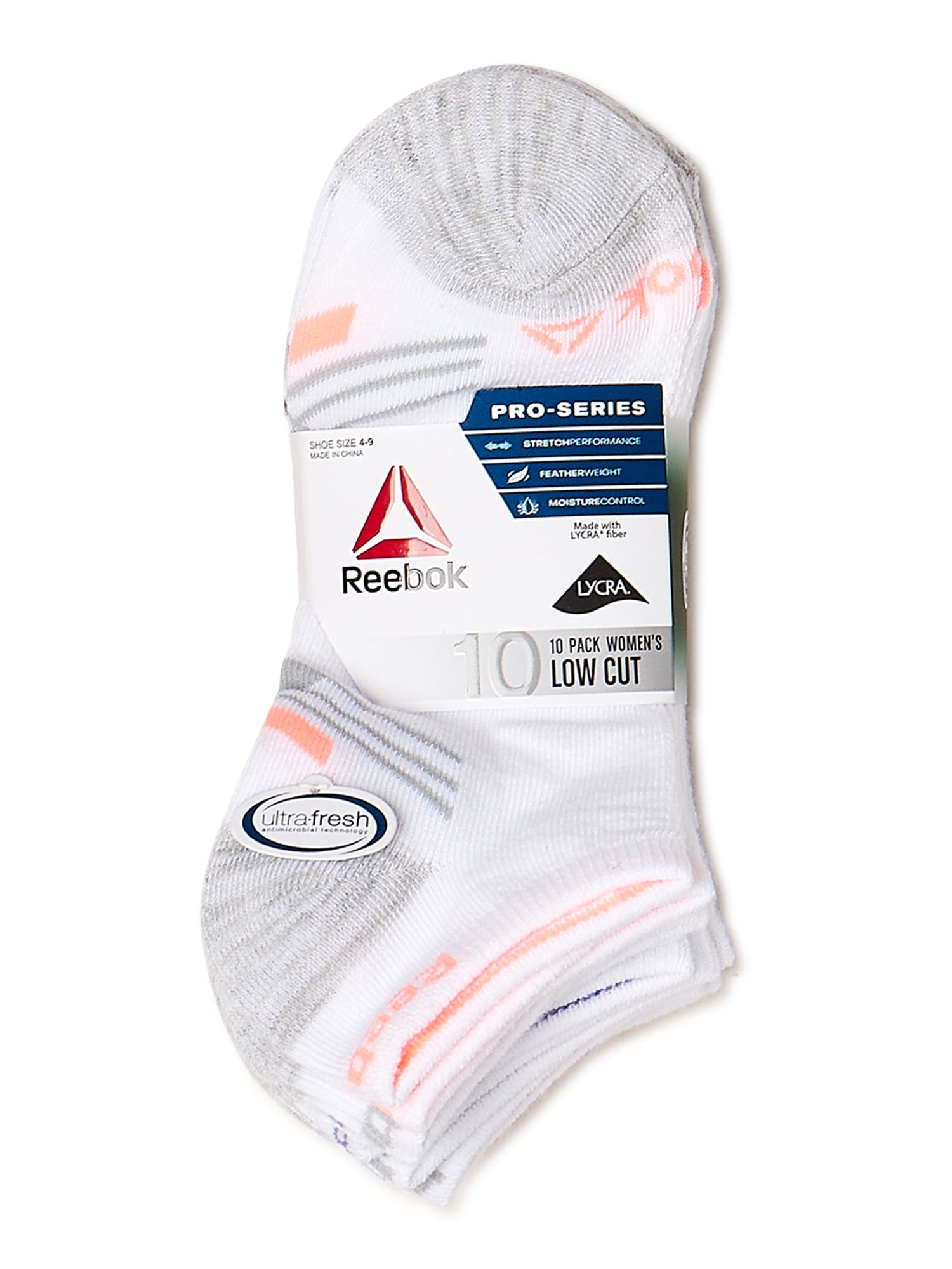 Reebok Women's Lightweight Low-Cut Socks, 10-Pack