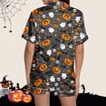 thumbnail image 4 of Halloween Pajamas Halloween Pumpkin Print Plus Size Button Nightwear Pajamas for Women Set, 4 of 8