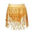 thumbnail image 6 of Haitryli Girls Sequins Tassel Jazz Latin Dance Dress Outfits Metallic Crop Top with Briefs Skirt for Ballroom Dancing Gold 12, 6 of 7