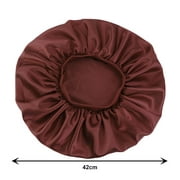 Angle View: Roliyen Silk Satin Bonnet Hair Wrap Bonnet with Elastic Band Double Layer Sleeping Cap