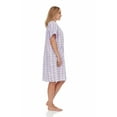 thumbnail image 3 of Dream8teen Women's Snaps Front Closure House Dress Sleeveless Woven Housecoat Duster Lounger Robe 2017 Purple Plaid X-Large, 3 of 5