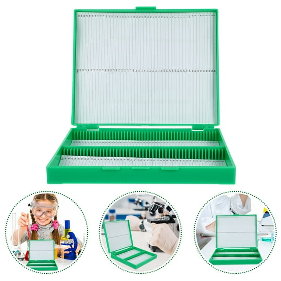Sparsain Prepared Microscope Slide Storage Container Plastic Microscope Slide Holder