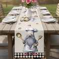 thumbnail image 4 of Black White Vintage Gnomes Table Runner - 48 Inch Long Checkered Retro Art Rustic Cotton and Linen Blended Dress Scarves Farmhouse Table Runner for Kitchen Dining, Coffee Table, 13" x 48", 4 of 8