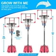 thumbnail image 2 of UPYOOE Basketball Hoop Teenagers Height Adjustable 5.6-7 'Basket 28" Backboard Portable Basketball Goal System with Stable Base and Wheels, use for Indoor Outdoor, 2 of 8