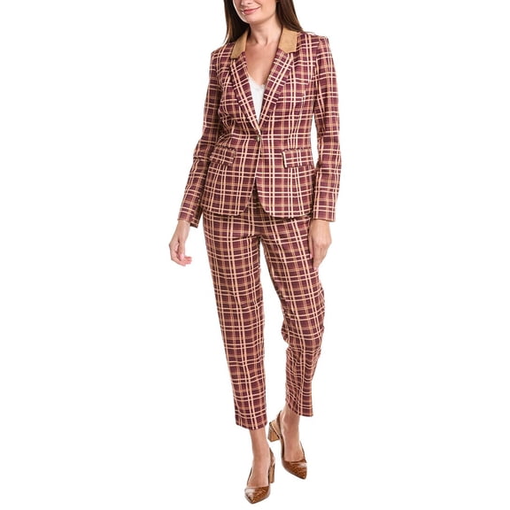 Nanette Nanette Lepore womens 2pc Jacket & Pant Suit Set, 10, Brown