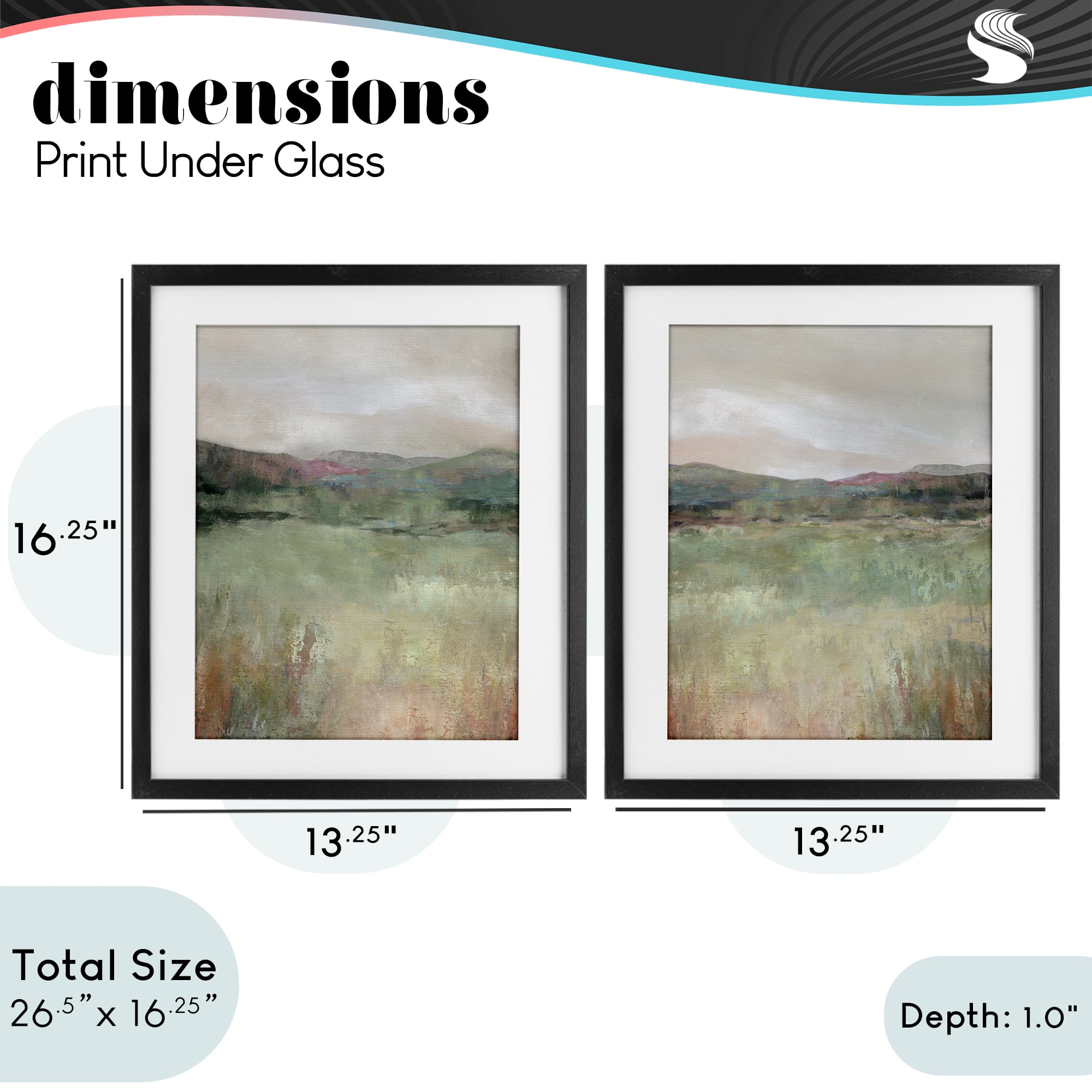 Stupell Industries Muted Glimpse of Spring 2 Piece Black Framed Print Under Glass Set, design by Carol Robinson