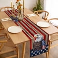 thumbnail image 3 of American Flag Table Runner - 108 Inch Long, Kitchen Dining Table Runner Dresser Scarves, Vintage Eagle Blue Red USA Flag Farmhouse Decor for Coffee Tables Wedding Party Banquet, 3 of 8