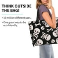 thumbnail image 2 of Honeii black white Skull bone Print Tote Bag for Women, Foldable Tote Bag Large Shoulder Bag Top Handle Handbag for Travel, Work, 2 of 8