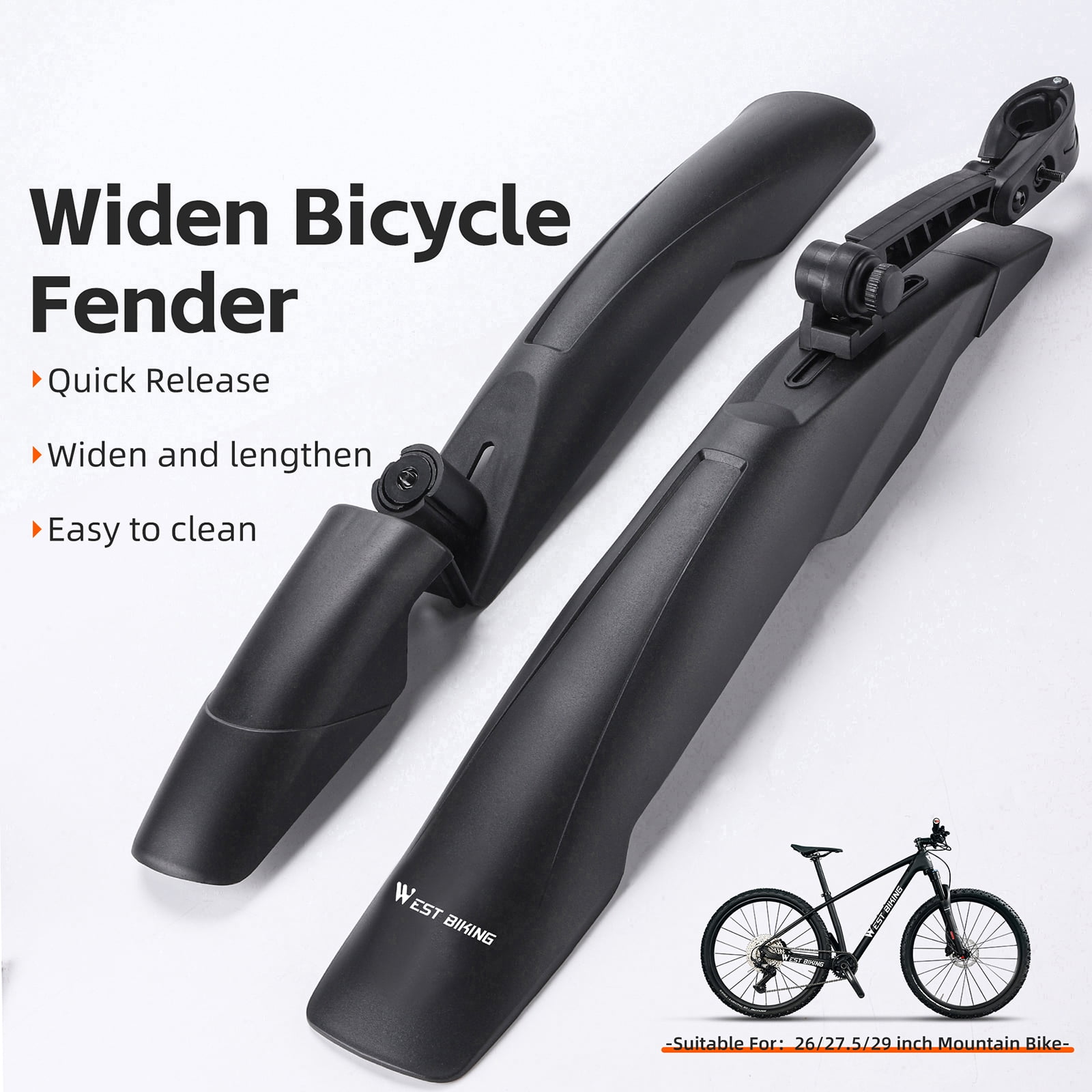 Bike Mudguard Widen Quick Release 26 29in Universal Bike Fenders Adjustable Bike Front and Rear Mud Flaps Bicycle Mud Protector Cycling Accessories Walmart