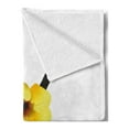 thumbnail image 2 of Letter Y Soft Flannel Fleece Blanket, Bell Flower Natural Representation in Abstract Design Nature Themed Print, Cozy Plush for Indoor and Outdoor Use, 70" x 90", Yellow Green Black, by Ambesonne, 2 of 5