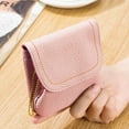 thumbnail image 4 of Small Leather Wallet for Women Pebbled Minimalist Purse for Men with Credit Card Holder and Coin Pocket Soft Genuine Leather, Pink, 4 of 5