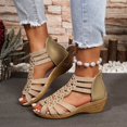 thumbnail image 2 of Mepaouo Women's Low Wedge Sandals Sparkly Rhinestone Open Toe Dress Shoes Zipper Back Platform Sandal, 2 of 7