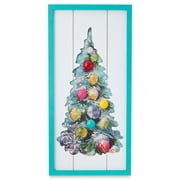 Holiday Time Christmas Tree With Ornaments Wall Decor
