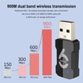 thumbnail image 5 of Adaptador WiFi USB 900Mbps Bluetooth 5.3 Inalámbrico Banda Dual 2.4G/5GHz WiFi USB Dongle Receptor Wlan para PC/Laptop, 5 of 5