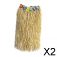 thumbnail image 1 of 2xFalda Hawaiana Con Flores Falda De Rafia Para Celebración En La Playa Carnaval 80CM, 1 of 8