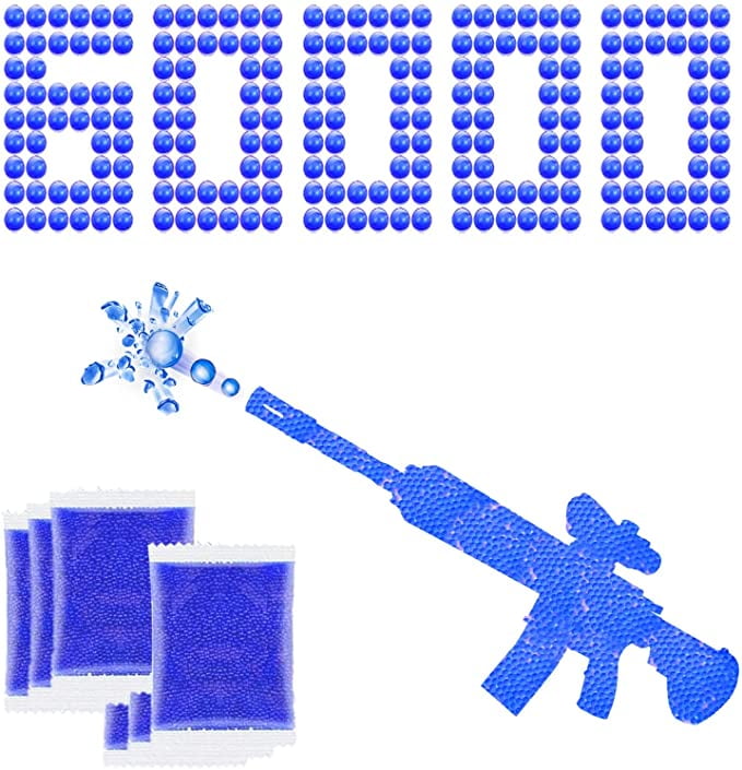 600000 Pcs Splatter Ball Gun,Blue Water Beads,Electric Gel Ball Blaster
