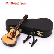 Mini Full Angle Folk Guitar Guitar Miniature Model Wooden Mini Musical Instrument Model Collection XL: 25CM Acoustic guitar full angle