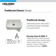 thumbnail image 5 of Houzer Platus 24 in White Fireclay Undermount Single Bowl Kitchen Sink - PTU-2400 WH, 5 of 8